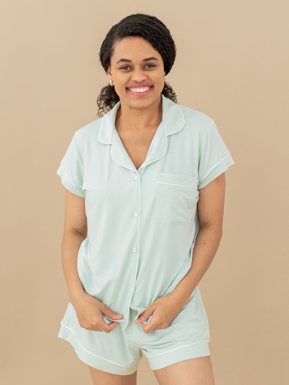 Kyte Baby Women's Short Sleeve Pajama Set in Dew Size XS (0-2)Dew / XS (0-2)